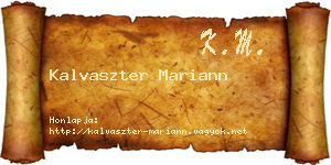 Kalvaszter Mariann névjegykártya